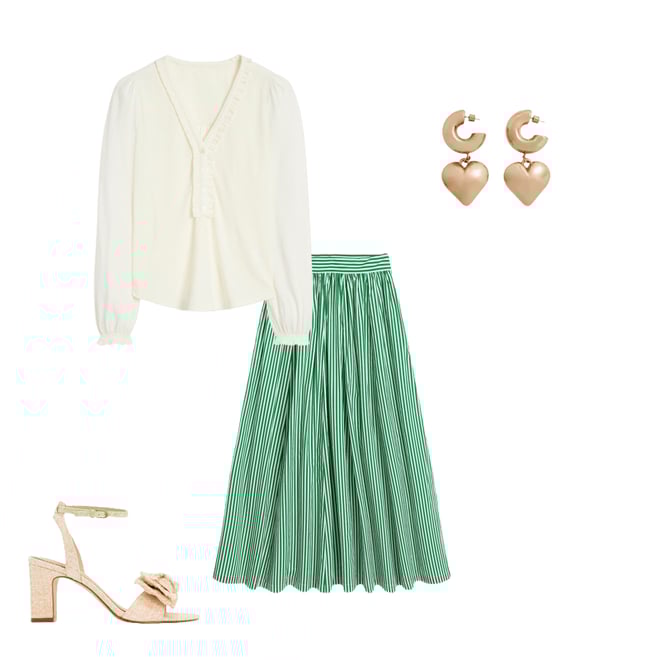 4th bundle featuring 3 items which compliment Poppy Ruffled Henley Top-Ivory