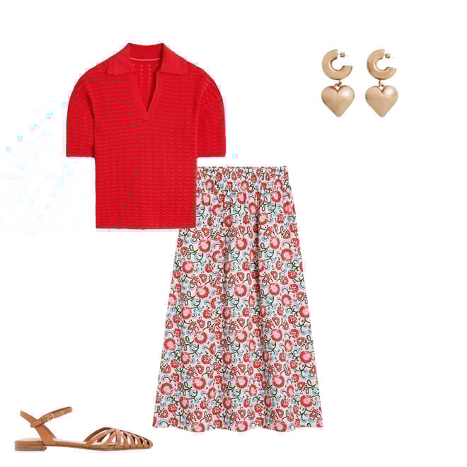 3rd bundle featuring 3 items which compliment Double Cloth Smocked Skirt-Ivory, Garden Vine