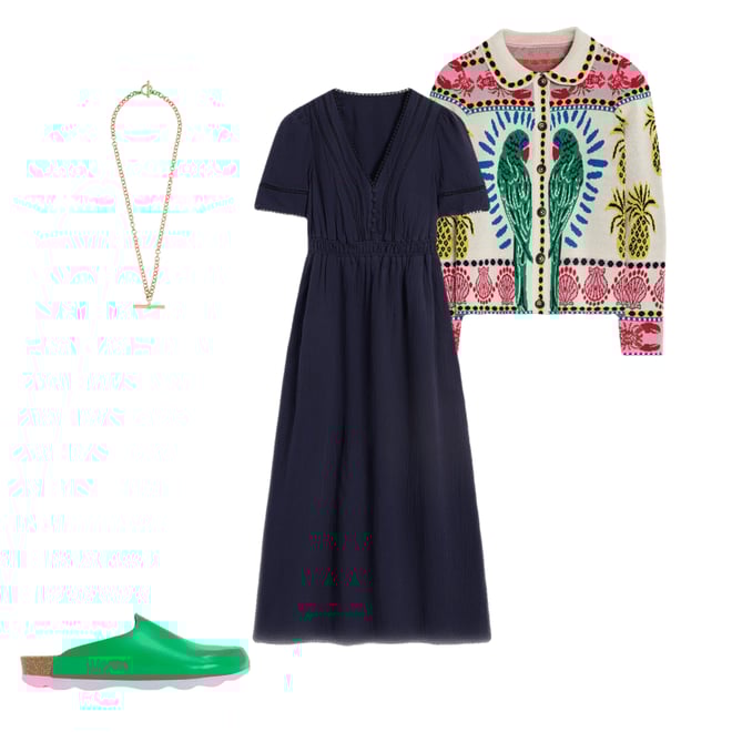 5th bundle featuring 3 items which compliment Trim Double Cloth Dress