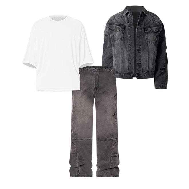 Ultra Baggy Moto Denim - Black | mnml | shop now
