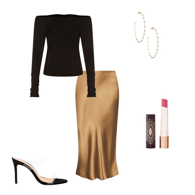 Enza Costa Silk Rib Off the Shoulder Long Sleeve Top in