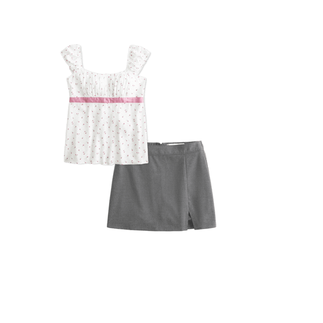 Top babydoll Easy Fit de satén anudado