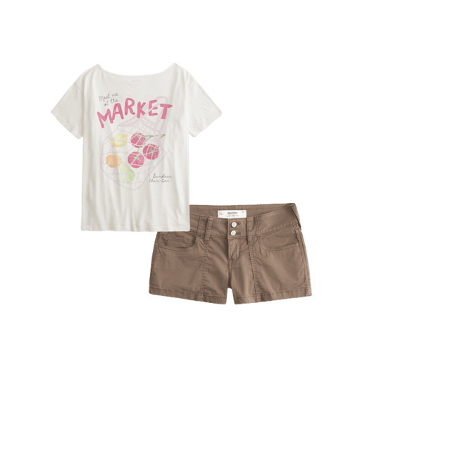 Low-Rise Poplin Shortie Shorts
