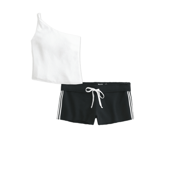 Side Stripe Fleece Mini Shorts