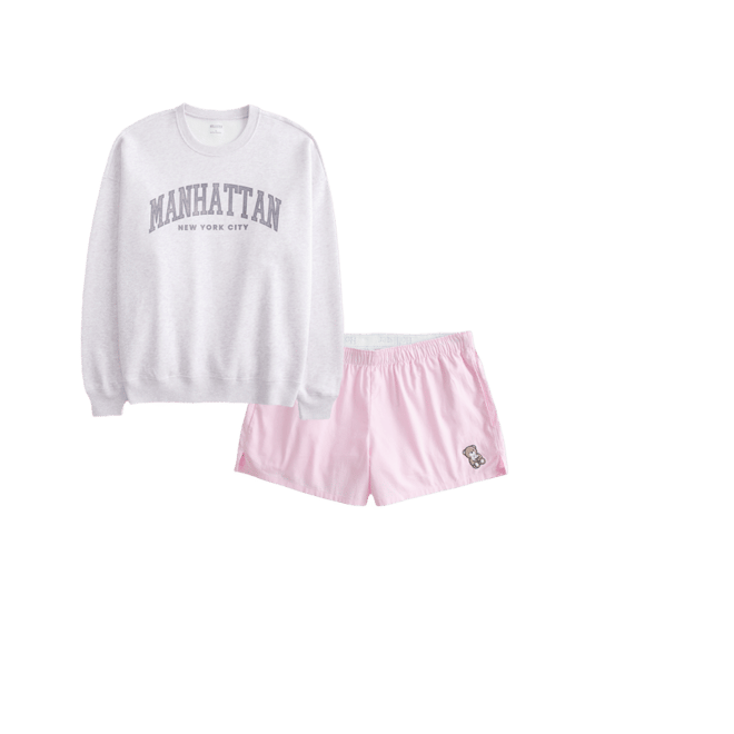 Oversized Manhattan New York Graphic Crew Sweatshirt