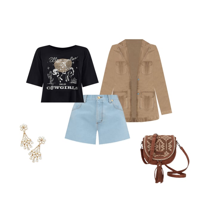 Wrangler® x Yellow Rose by Kendra Scott Reworked Short in Prairie Wash