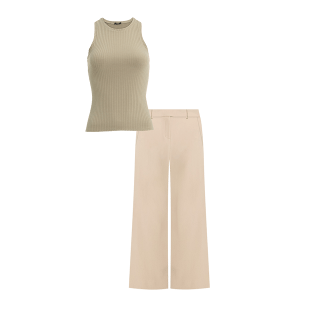 Fitted Ribbed High Neck Tank