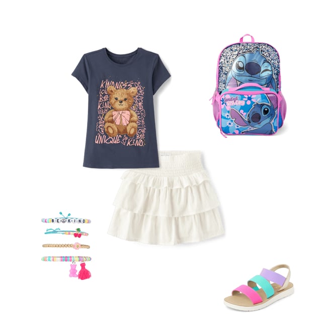4th bundle featuring 4 items which compliment Girls Bear Positive Words Graphic Tee