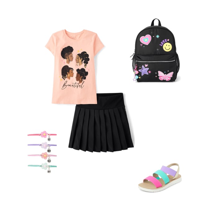 8th bundle featuring 4 items which compliment Girls Quick Dry Pleated Skort