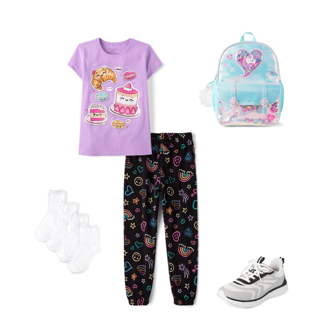 2nd bundle featuring 4 items which compliment Girls Print Fleece Jogger Pants