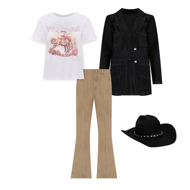 Wrangler® x Yellow Rose by Kendra Scott Fitted Blazer in Black