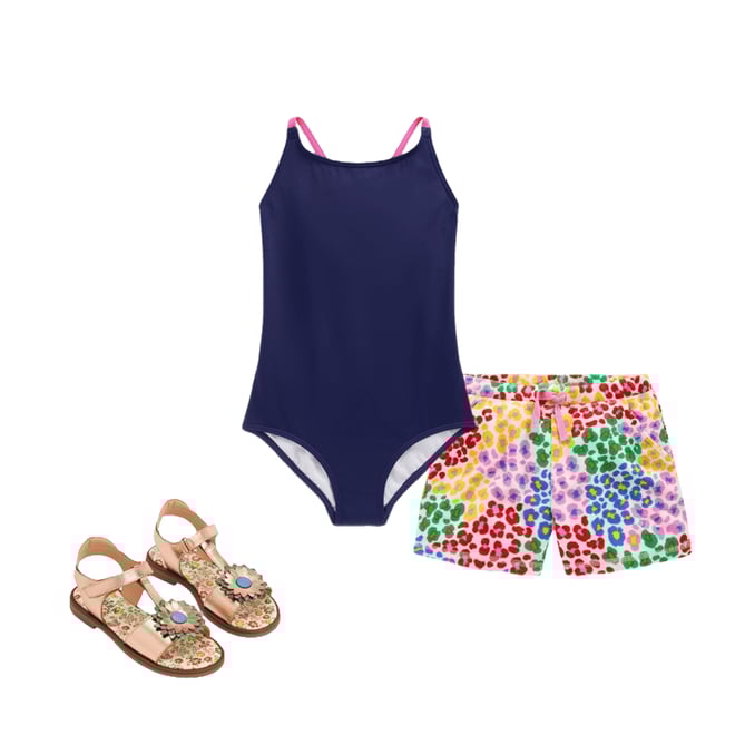 1st bundle featuring 2 items which compliment Selena Rainbow Strap Swimsuit-College Navy