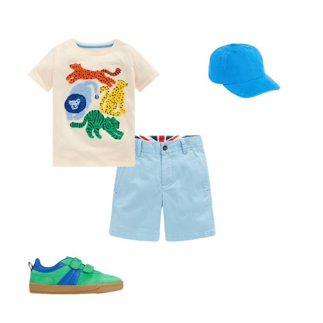3rd bundle featuring 3 items which compliment Short Sleeve Bouclé T-shirt-Soft Ivory Big Cats