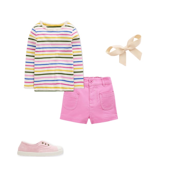 2nd bundle featuring 3 items which compliment Ribbed Long Sleeve T-shirt-Rainbow Stripe