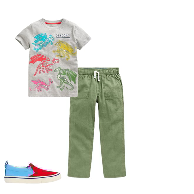 3rd bundle featuring 2 items which compliment Short Sleeve GITD T-shirt-Grey Marl Dragons