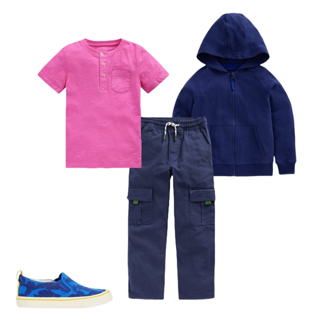 2nd bundle featuring 3 items which compliment Rainbow Zip-Up Hoodie-Starboard Blue Sun Back