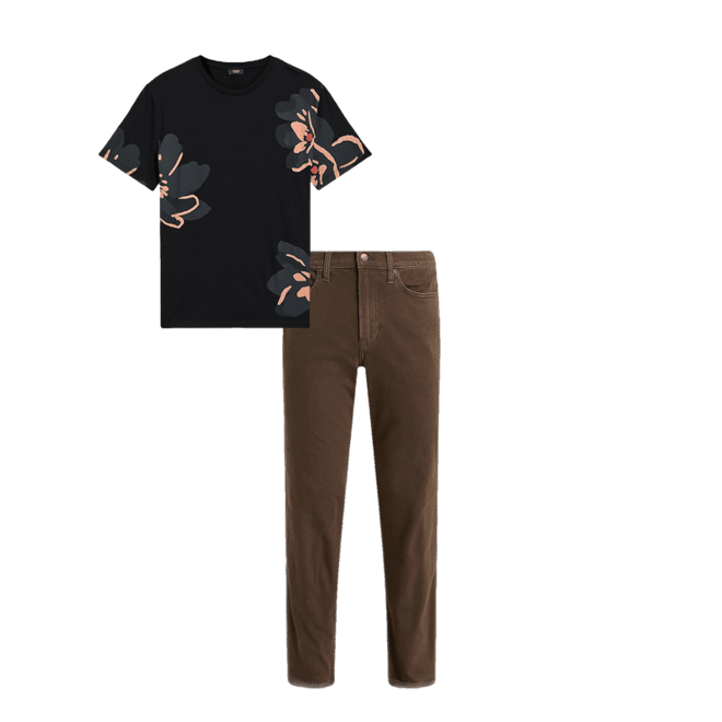 Large Floral Perfect Pima Cotton Graphic T-shirt