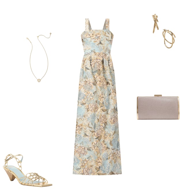 Aidan Mattox Floral Print Jacquard Midi Dress | Bloomingdale's