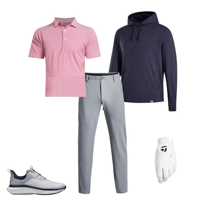 Footjoy Lightweight Golf Hoodie - Heather Navy Footjoy Lightweight Golf Hoodie - Heather Navy