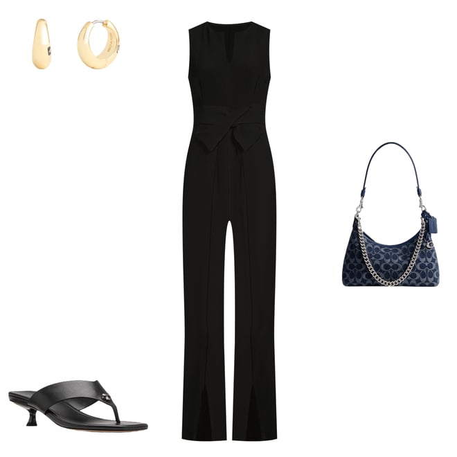 Alex Marie Barbara Split V-Neck Crossover Waist Front Leg