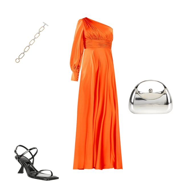 パーティードレス MAC DUGGAL  ONE SHOULDER BISHOP SLEEVE GOWN Mac Duggal One Shoulder Bishop Sleeve A-Line Gown | Dillard's