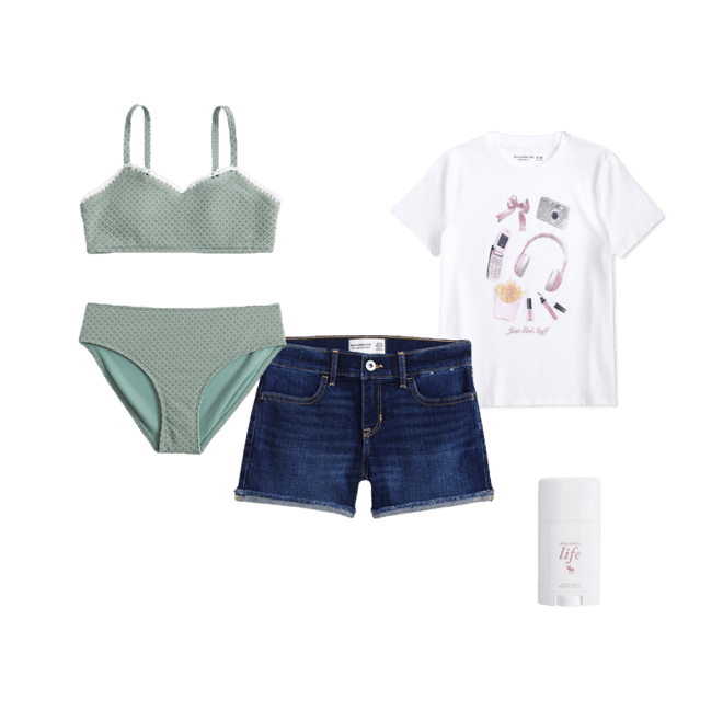 triangle trim two-piece swimsuit
