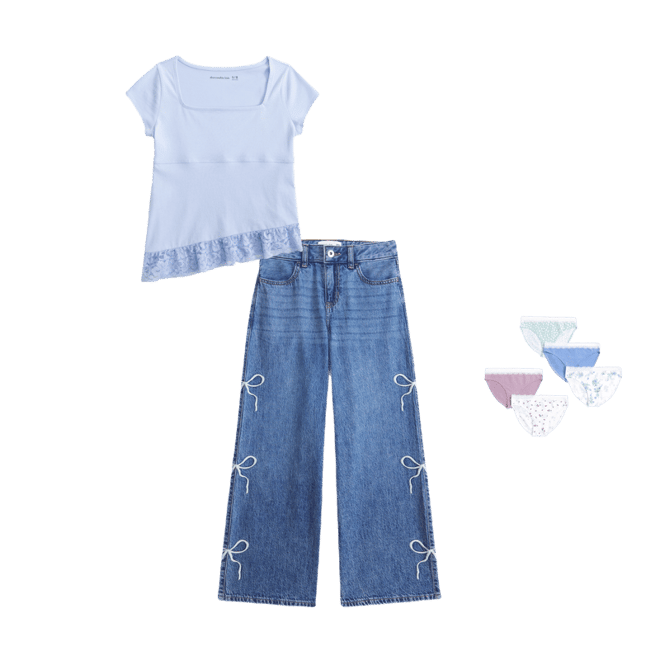 lace-trim babydoll tee