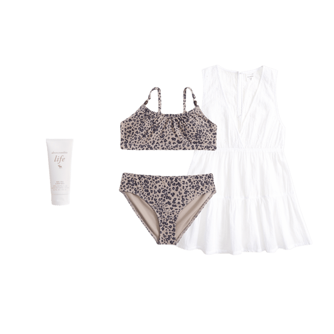 beaded scoopneck two-piece swimsuit