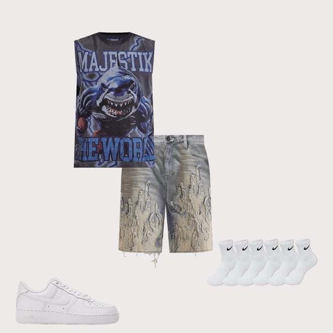 Majestik World Shark Muscle Tee
