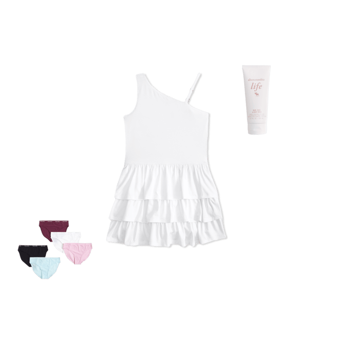 ypb asymmetrical ruffle mini dress