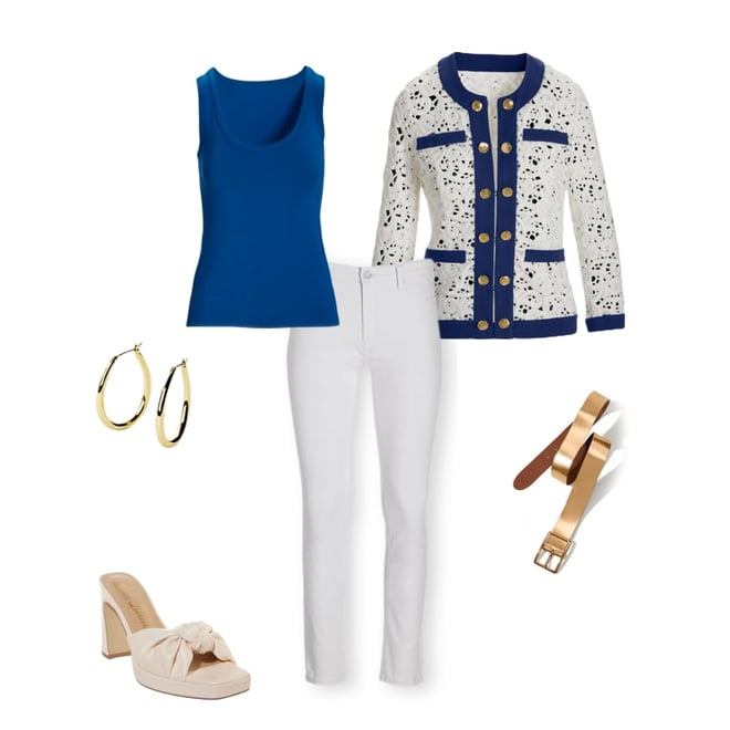Lace Parisian Grommet Jacket White Multi