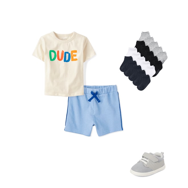 2nd bundle featuring 3 items which compliment Baby And Toddler Boys Piped French Terry Shorts