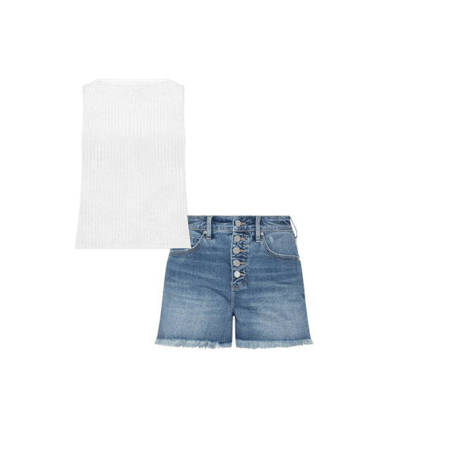 CHRISTINE HI-RISE A-LINE FRAY SHORT – LIVERPOOL LOS ANGELES