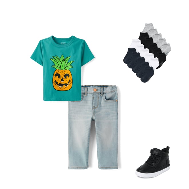 2nd bundle featuring 3 items which compliment Baby And Toddler Boys Summerween Skull Pineapple Graphic Tee