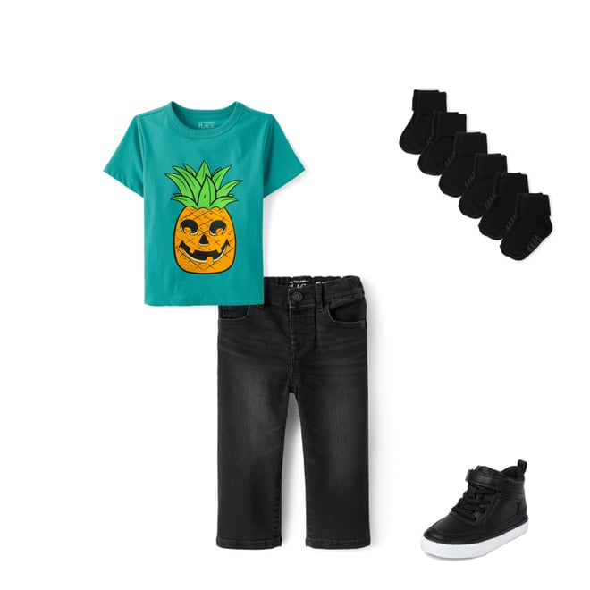 1st bundle featuring 3 items which compliment Baby And Toddler Boys Summerween Skull Pineapple Graphic Tee