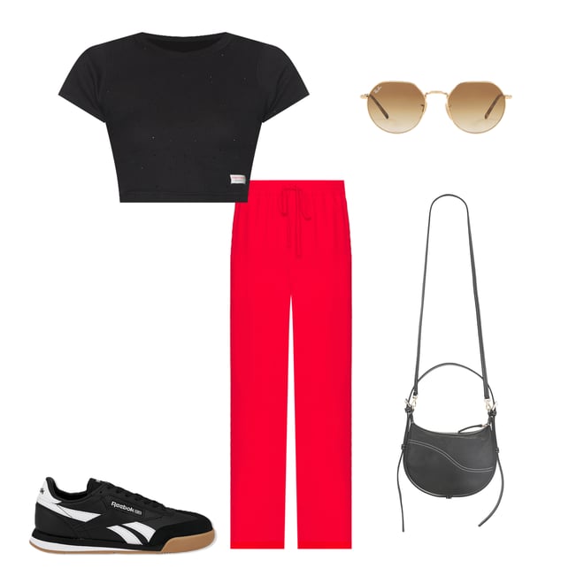 1st bundle featuring 4 items which compliment Hotfix Cropped Short Sleeve Crewneck Tee