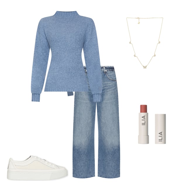 2nd bundle featuring 4 items which compliment Wool Cashmere Blend Tie Back Jumper