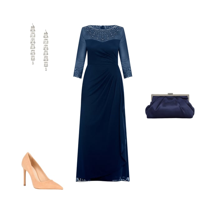 sachin and babi light blue dress Alex Evenings Side Ruched Metallic Cocktail Dress - Black Silver