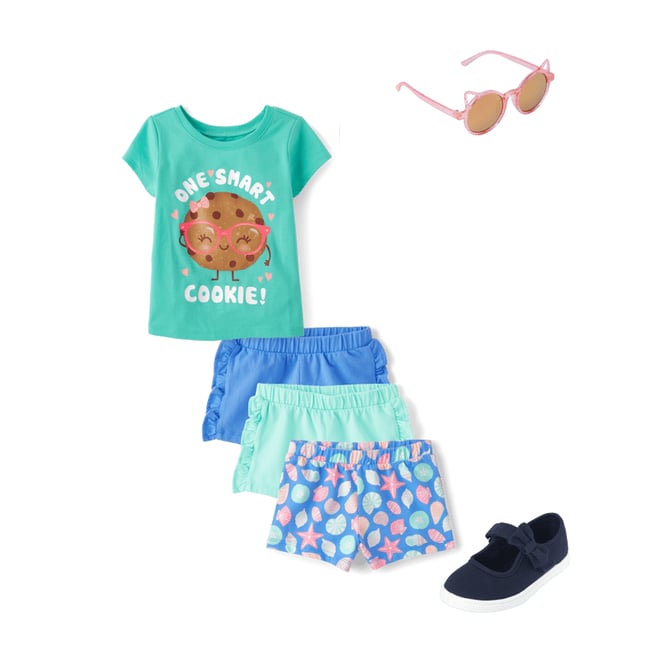 3rd bundle featuring 3 items which compliment Toddler Girls Seashell Shorts 3-Pack