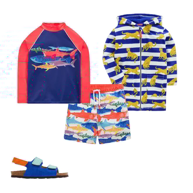 3rd bundle featuring 3 items which compliment Towelling Zip-Up Throw-On-Bright Blue Leopard Stripe