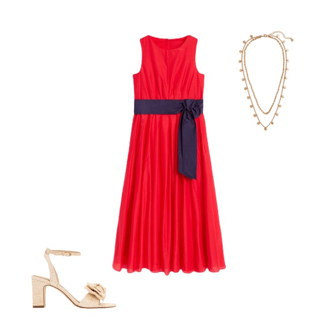 2nd bundle featuring 2 items which compliment Pleated Sleeveless Dress-Poppy Red
