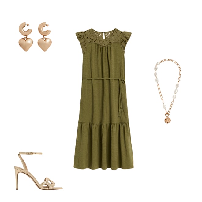 2nd bundle featuring 3 items which compliment Juliet Broderie Midi Dress-Woodland Green