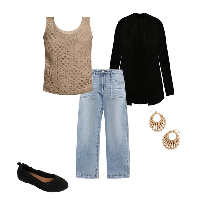 Plus Size Crochet Front Tank Top