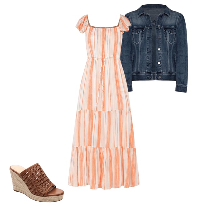 3rd bundle featuring 2 items which compliment Flutter Sleeve Maxi Dress W/ Cinched Waist