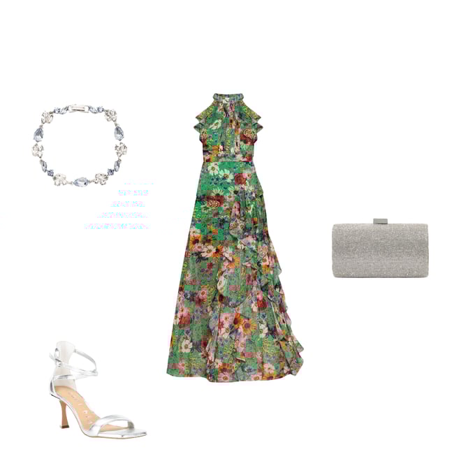 Betsy & Adam Halter Neck Sleeveless Ruffle Front Floral Betsy & Adam Halter Neck Sleeveless Ruffle Front Floral