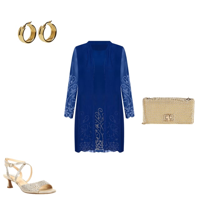Marina Beaded Long Sleeve Round Neck Matte Jersey 2-Piece Jacket Dress |  Dillard's
