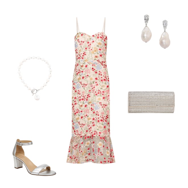 Ameri（アメリ）の「ADALEE EMBROIDERY MESH DRESS（ワンピース
