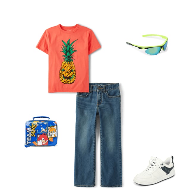 少年漫画 apple-pineapple Boys Short Sleeve Summerween Skull Pineapple Graphic Tee