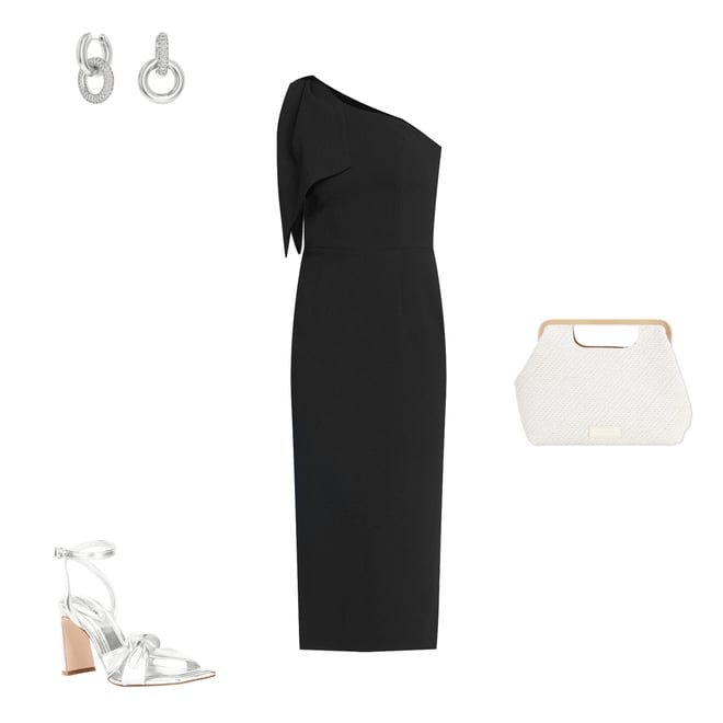 Dress the Population Tiffany One Shoulder Bow Detail