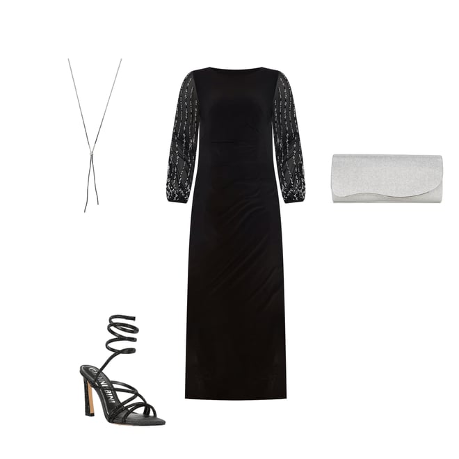 Marina Plus Size Boat Neck Long Beaded Sleeve Elastic Cuff Back Slit Matte  Jersey Gown | Dillard's